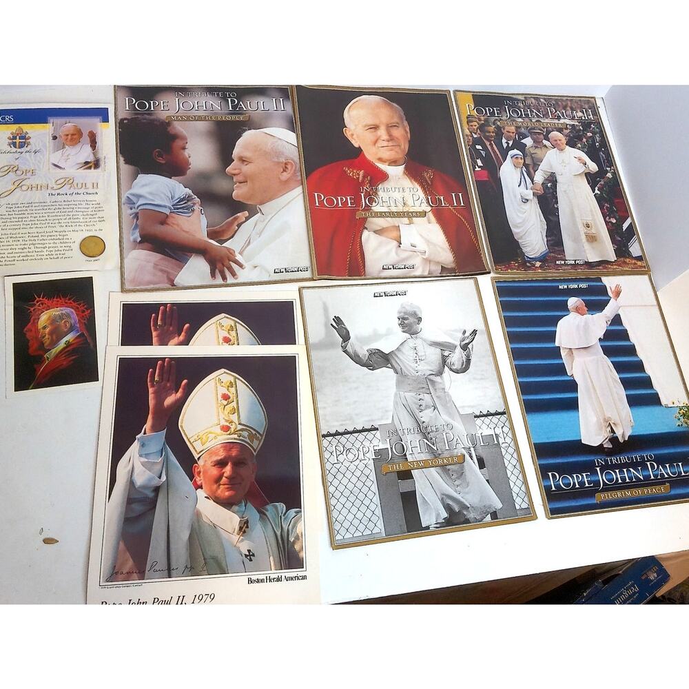 Vintage Pope John Paul II 1979 US Visit Post Boston Herald Coin Memorabilia Lot